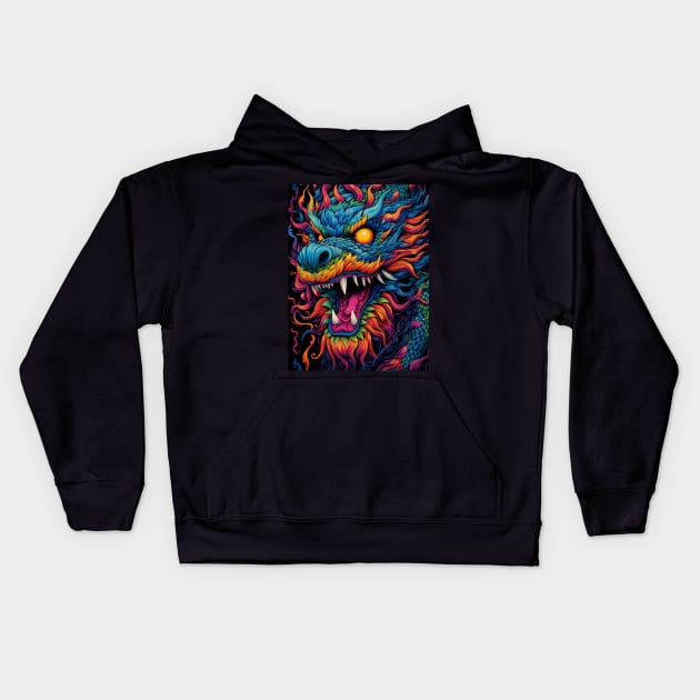 Asian Dragon 01 Kids Hoodie by Terriology